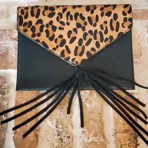 Street Level Leopard Envelope Clutch Bag